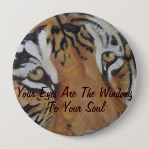 tiger eyes big cat wildlife animal art button