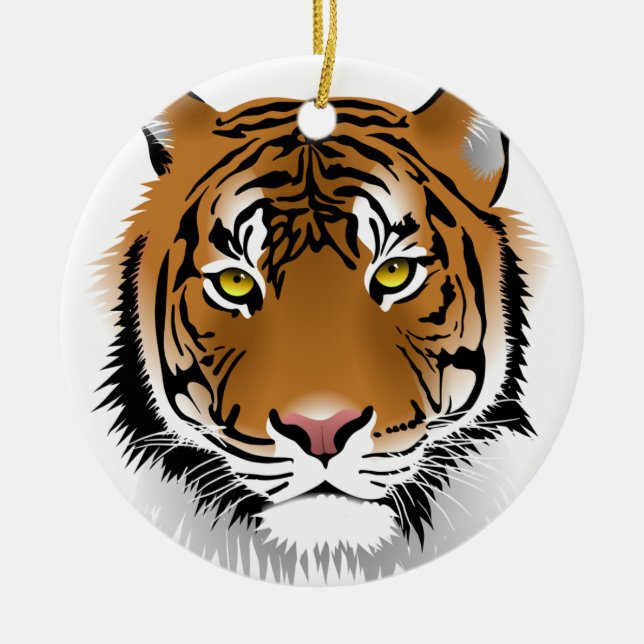 Tiger Eyes Ceramic Ornament (Front)