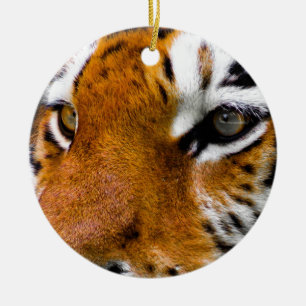 Tiger Eyes Ceramic Ornament