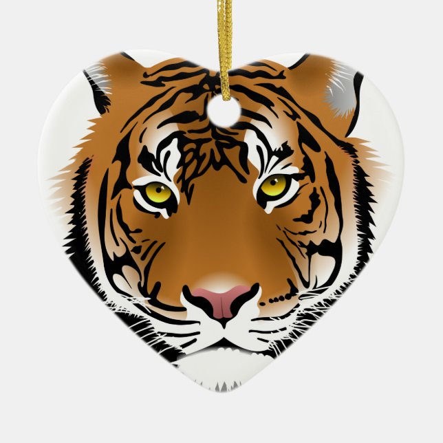 Tiger Eyes Ceramic Tree Decoration (Front)