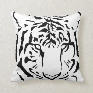 Tiger eyes in black silhouette throw pillow