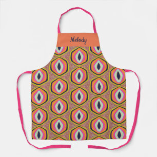 Tiger Eyes in Orange Yellow Pink Design Apron