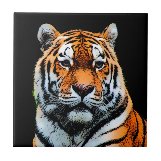 Tiger Eyes Inspirational Ceramic Tile (Front)
