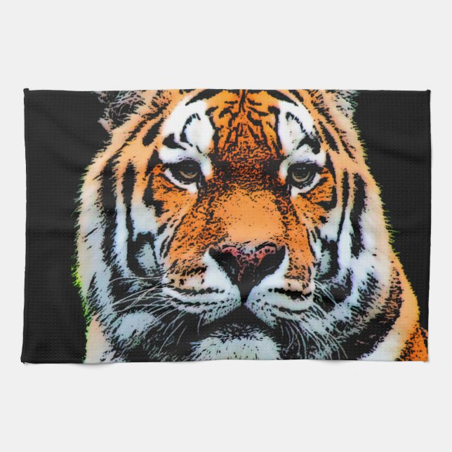 Tiger Eyes Inspirational Tea Towel (Horizontal)