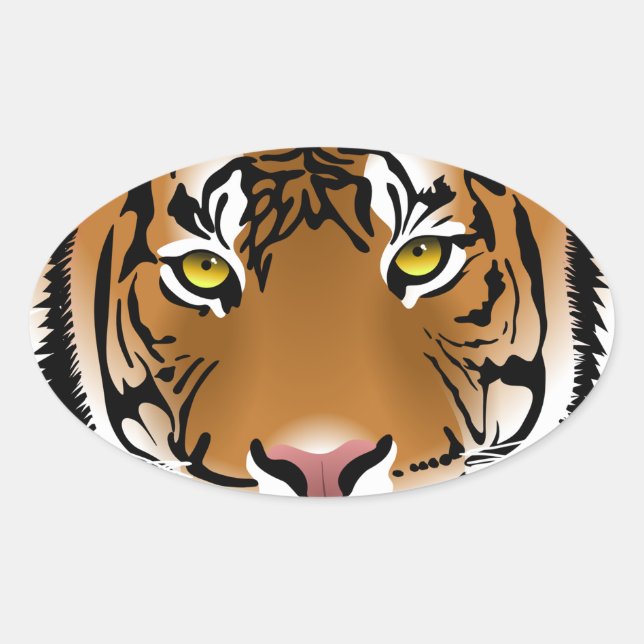 Tiger Eyes Oval Sticker (Front)