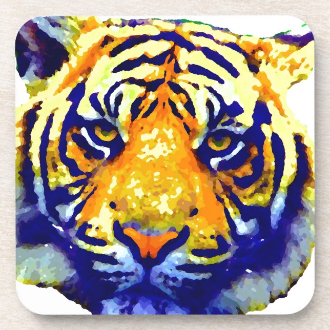 Tiger Eyes Pop Art Coaster (Front)