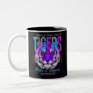 Tiger Face Art Two-Tone Coffee Mug