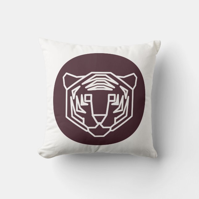 Tiger Face Badge Cushion (Front)