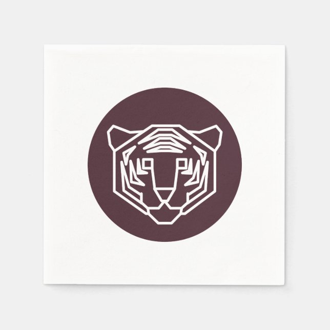 Tiger Face Badge Napkin (Front)