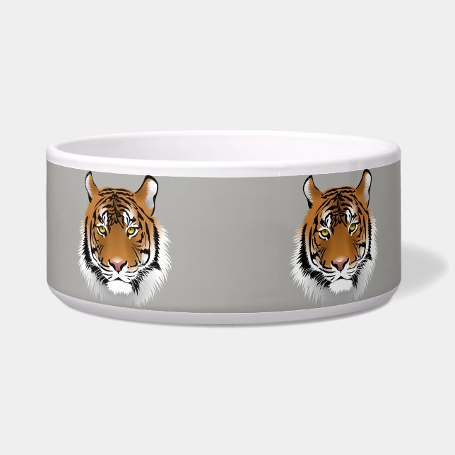 tiger face cat food bowl (Front)