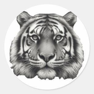 Tiger Face Classic Round Sticker