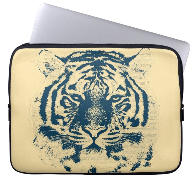 Tiger Face Close-Up 4 Laptop Sleeve (Front)