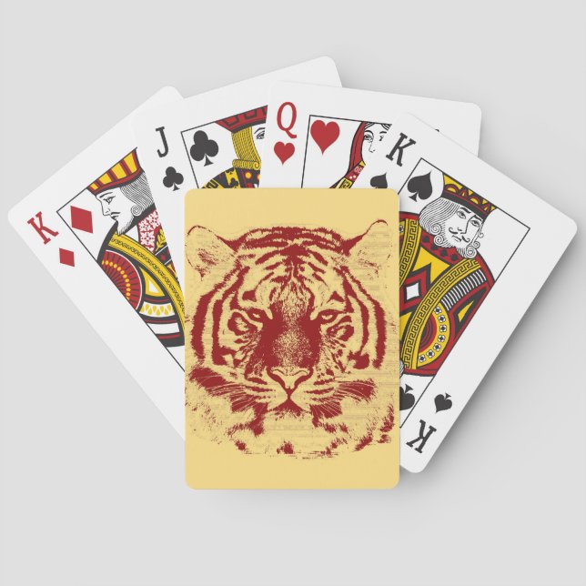 Tiger Face Close-Up 8 Playing Cards (Back)