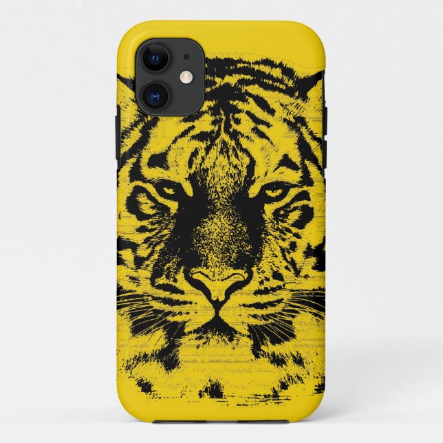 Tiger Face Close Up (Black and Yellow) Case-Mate iPhone Case (Back)