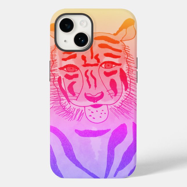 Tiger Face Drawing Case-Mate iPhone Case (Back)