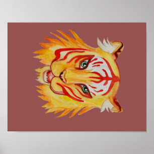 Tiger Face Drawing  Value Poster Paper (Matte)