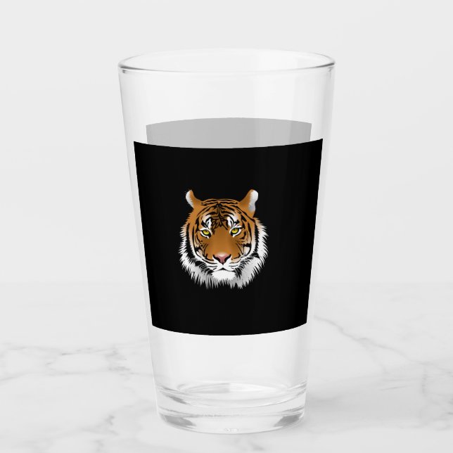 Tiger Face Glass Cup (Front)