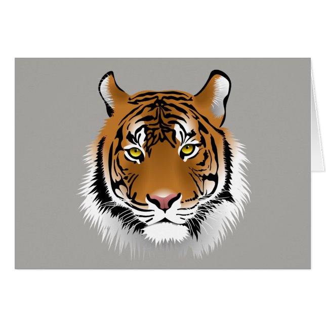 Tiger face greetings card (Front Horizontal)