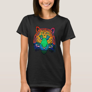 Tiger face head big cats predator imprint with wil T-Shirt