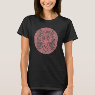 Tiger Face Head Big Cats Predator Imprint With Wil T-Shirt