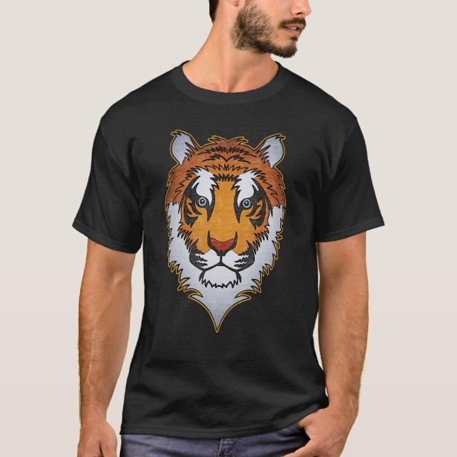 Tiger face head big cats predator imprint with wil T-Shirt (Front)