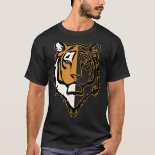 Tiger Face Head Big Cats Print Predator Motif T-Shirt