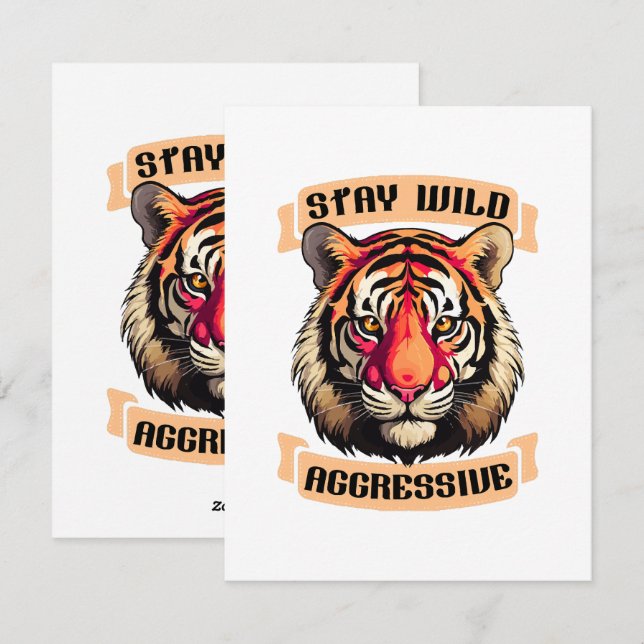 TIGER FACE HOLIDAY CARD (Front/Back)