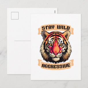 TIGER FACE HOLIDAY POSTCARD