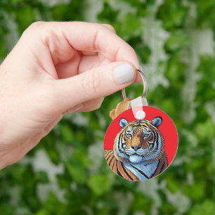 TIGER FACE KEY RING
