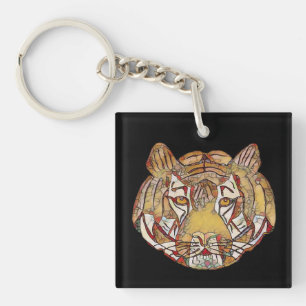 Tiger Face Key Ring