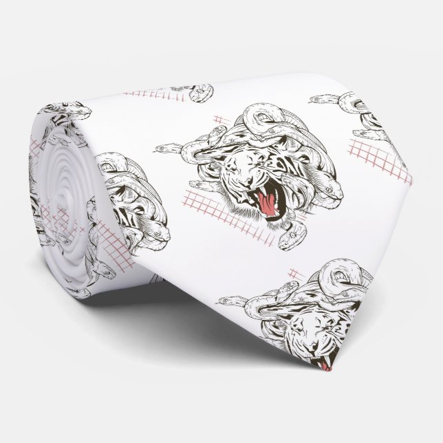 Tiger face Medusa Tie (Rolled)