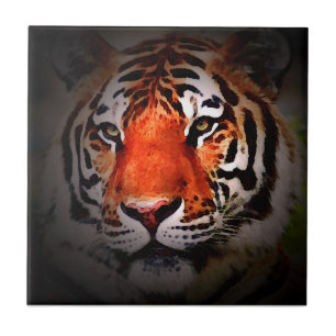 Tiger Face Motivational Artwork Ceramic Tile