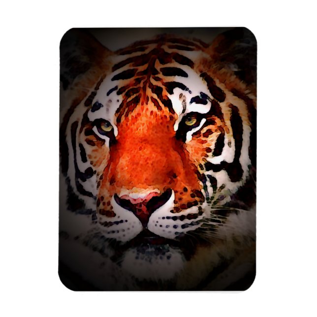 Tiger Face Motivational Artwork Magnet (Vertical)