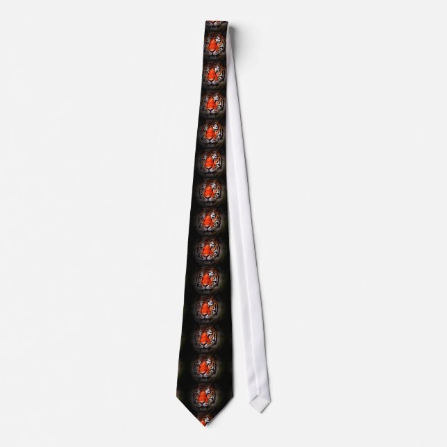 Tiger Face Neck Tie - Unique Stylish Modern Art (Front)