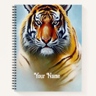 Tiger Face Painting - Striking Wildlife Artwork   Notebook