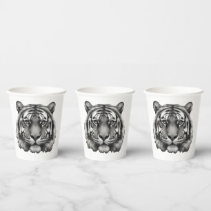 Tiger Face Paper Cups