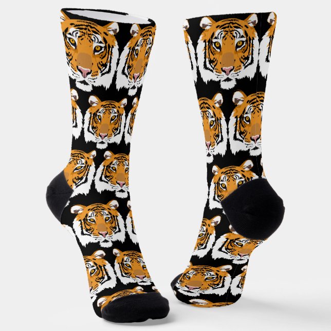 Tiger Face Patterned Socks (Angled)