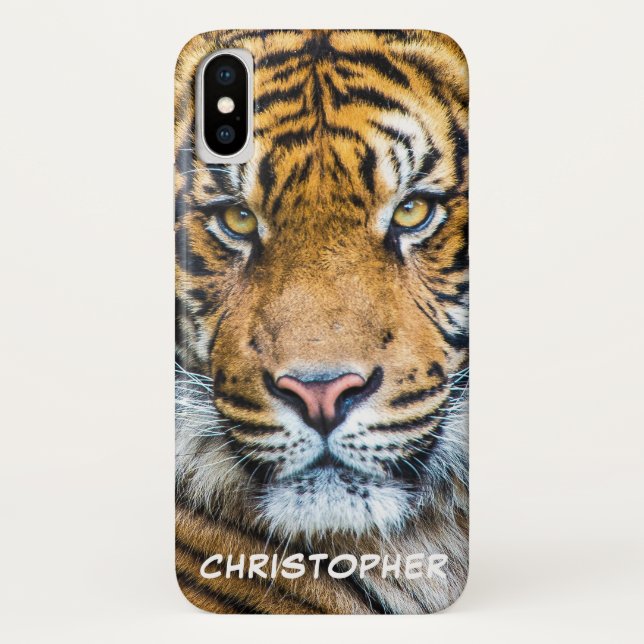 Tiger Face Personalized Name Case-Mate iPhone Case (Back)