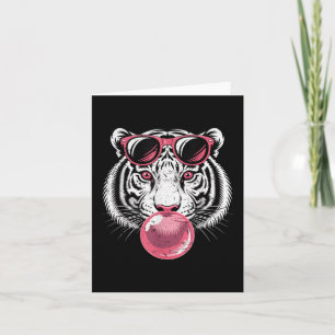 Tiger Face Pink Sungles Jungle Vibes Animal Lover  Card