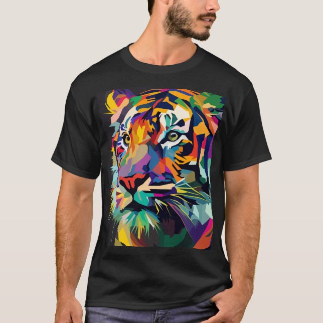 Tiger face pop art T-Shirt (Front)