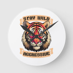 TIGER FACE ROUND CLOCK