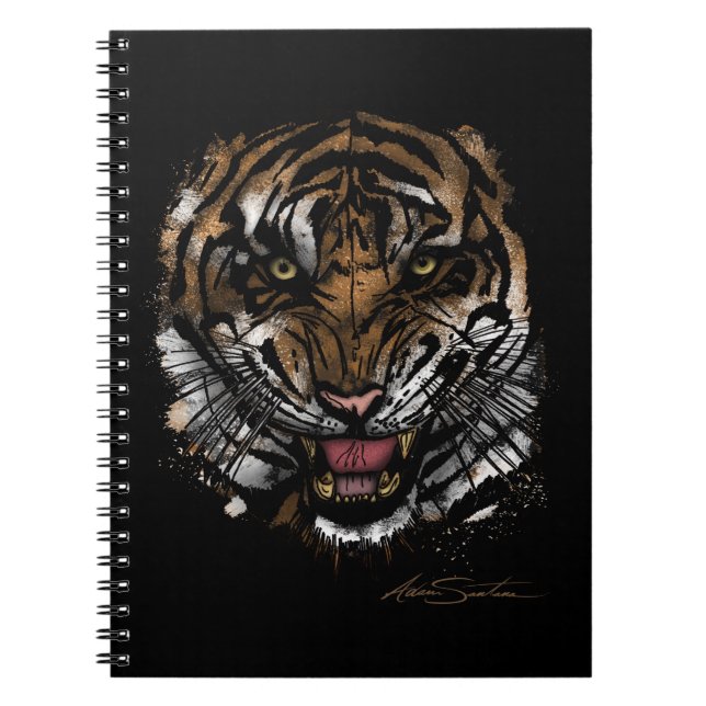 Tiger Face (Signature Design) Notebook (Front)
