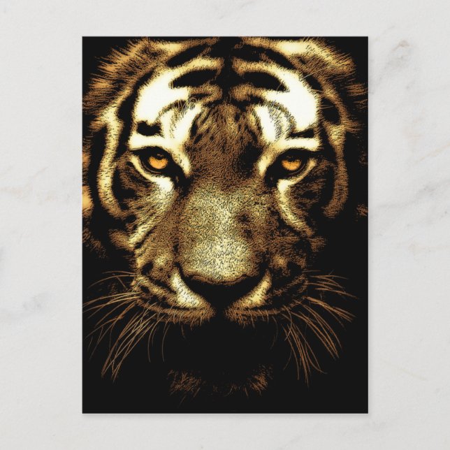 Tiger Face Wild Animal Photo Vertical Postcard (Front)