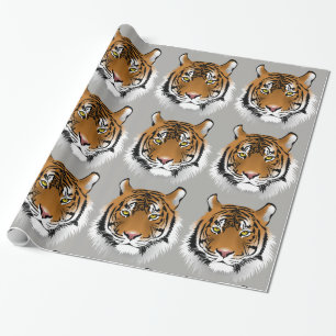 Tiger face wrapping paper