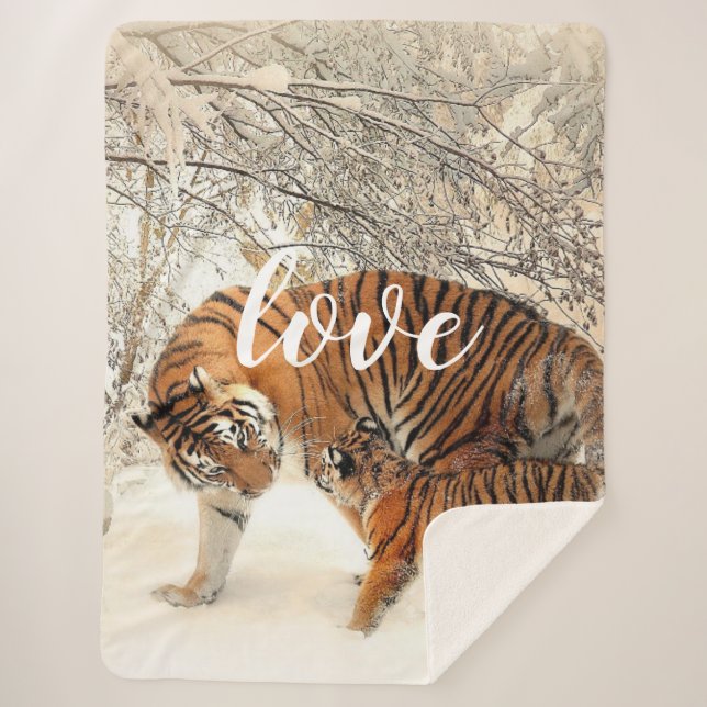 Tiger Family Sherpa Blanket (Front)