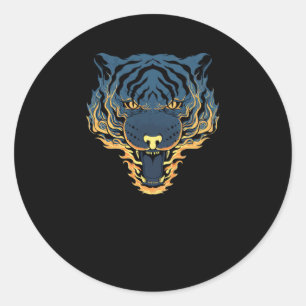 Tiger Fire Classic Round Sticker