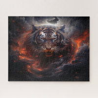 Tiger Fire Storm Surreal Fantasy Art