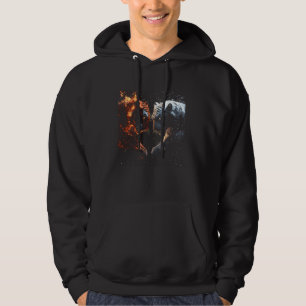 Tiger Fire Yang Animal Wildlife Cat Hoodie