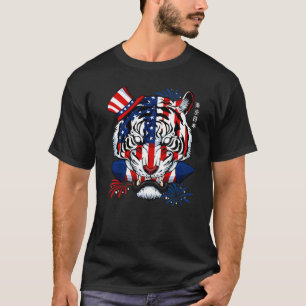 Tiger Firecracker 4th Of July Cool Patriotic Ameri T-Shirt
