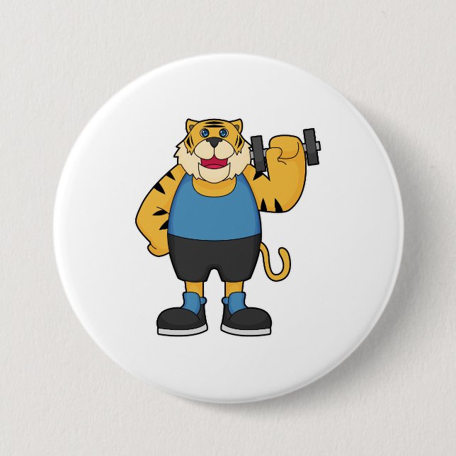 Tiger Fitness Dumbbell 7.5 Cm Round Badge (Front)